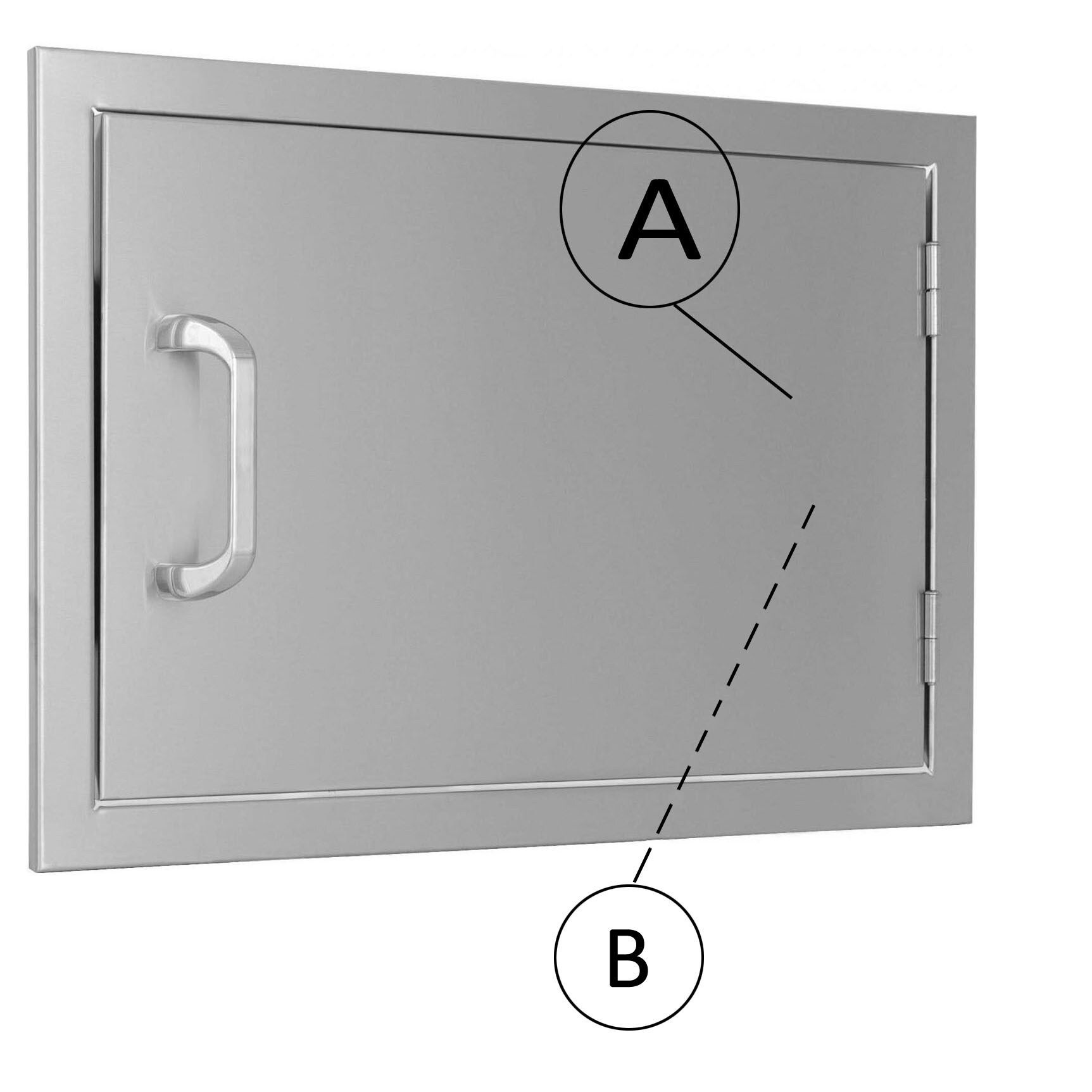 BBQ Guys Kingston Series 20 Inch Right-Hinged Single Access Door - Horizontal