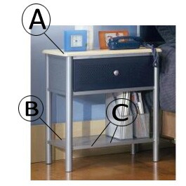 Hillsdale Universal Silver And Navy Youth Nightstand - 1177-771