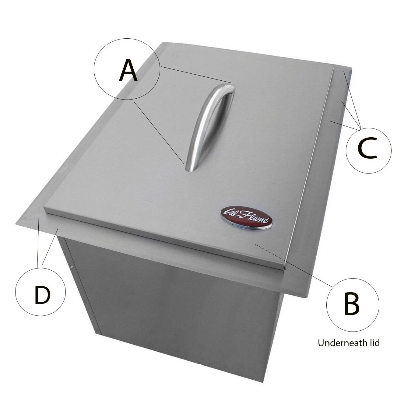 Cal Flame Stainless Steel Drop-In Ice Bin