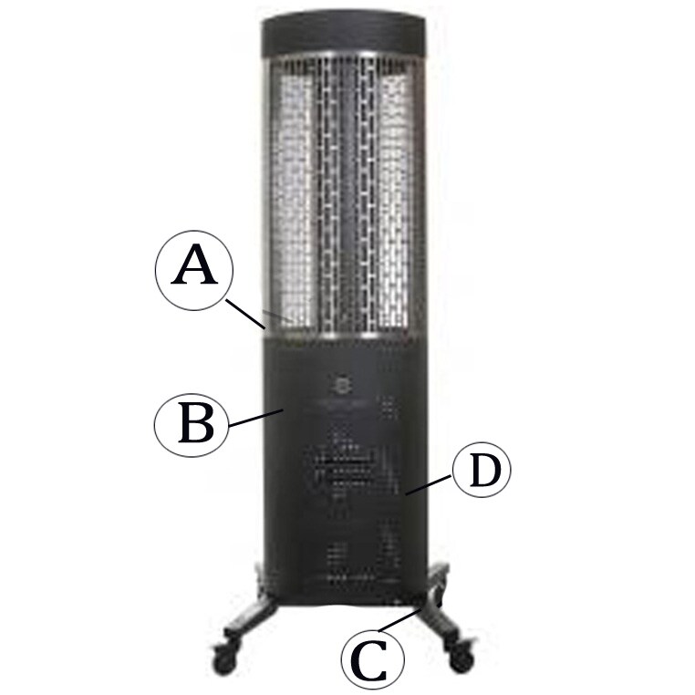 Barbeques Galore Totum H 35,000 BTU Propane Gas Outdoor Patio Heater