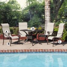 Montenegro 4-Person Sling Patio Dining Set