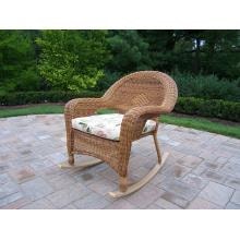 Oakland Living Resin Wicker Patio Rocker - Natural
