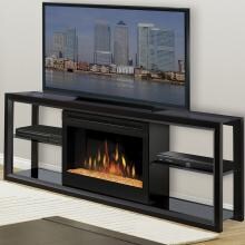 Dimplex Novara 64-Inch Electric Fireplace Media Console With Glass Embers - Black - SGFP-300-B