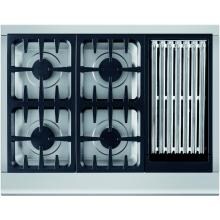 DCS Professional 36-Inch 4-Burner Propane Gas Cooktop With Grill By Fisher Paykel - CPV-364GL-L