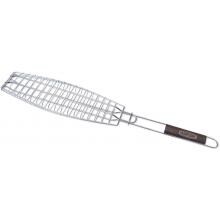 Man-Law 4 X 25 Inch Fish BBQ Basket With Rounded Wood Handle image