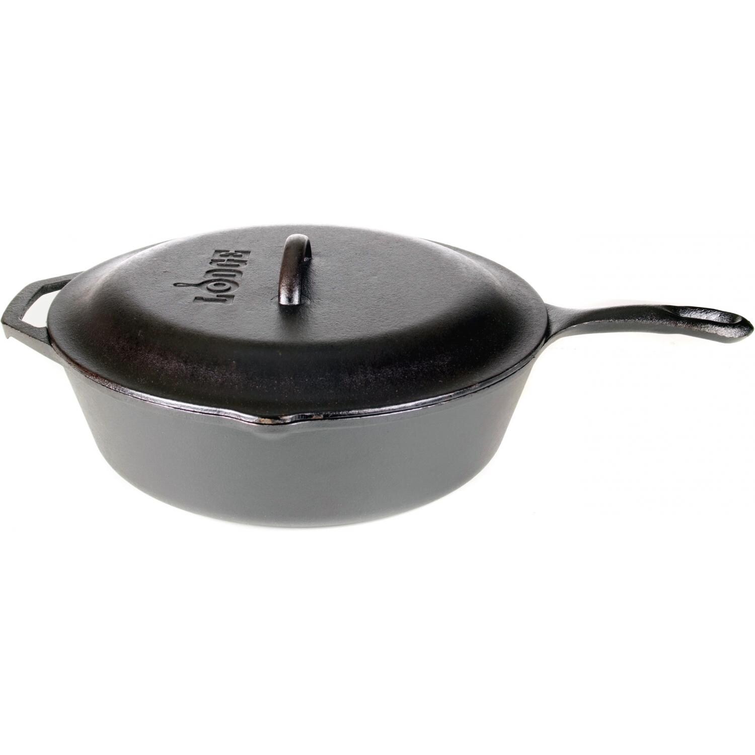 Lodge Seasoned Cast Iron Chicken Fryer W/ Cover 5 Quart
