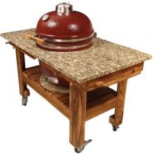 Saffire Teak Cart With Granite Top - Amber Cloudburst