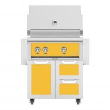 Hestan 30-Inch Freestanding Propane Gas Grill W/ Sear Burner & Rotisserie On Double Drawer & Door Tower Cart - Sol - GMBR30-LP-YW image
