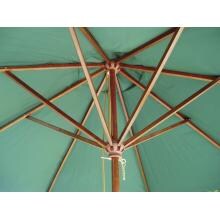 Eagle One Wood Patio Umbrella Open View - Shown in Forest Green