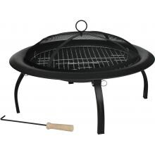 Fire Sense 29-Inch Folding Outdoor Fire Pit - Black