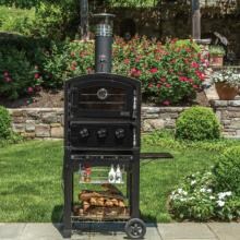 Fornetto Wood Fired Outdoor Pizza Oven On Cart - Black image