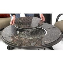 Outdoor GreatRoom Company 42 Inch Chat Propane Fire Pit Table With Granite Top And Lazy Susan