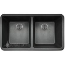 Polaris 32 X 18 Double Bowl Granite Undermount Sink - Black image