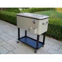 Oakland Living 80 Quart Steel Patio Cooler W/ Cart - Beach Sand