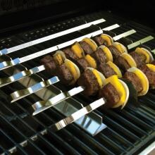 Steven Raichlen Stainless Steel Kabob Rack W/ BBQ Skewers - Set Of 6 image