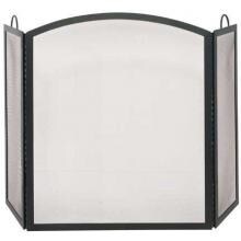 UniFlame 56-Inch 3 Fold Black Wrought Iron Fireplace Screen With Handles - S-1507 image