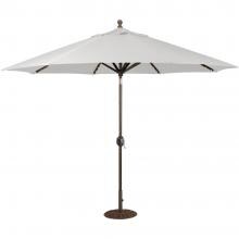 Galtech 11 Ft. Lighted Octagonal Aluminum Patio Market Umbrella W/ Crank Lift And Auto Tilt - Antique Bronze Frame W/ Canvas Sunbrella image