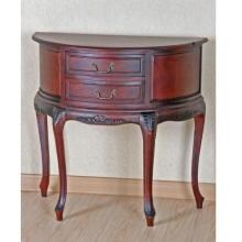 International Caravan Carved Wood Half Moon Console Table With Drawers - 3871 image