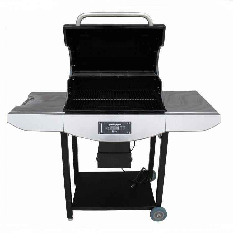 SmokeNHot Pro 24Inch Pellet Grill On Cart Stainless Steel BBQ Guys