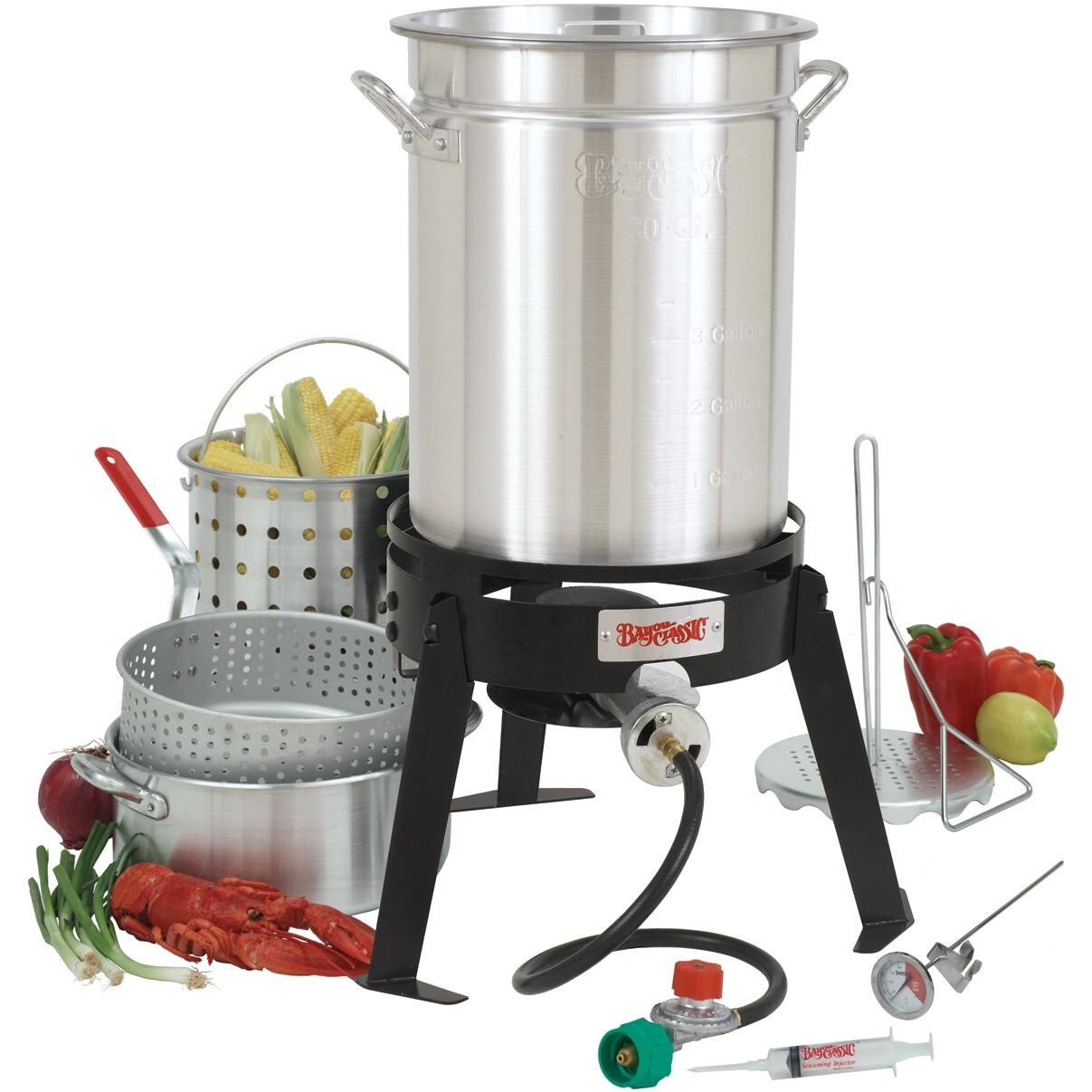 Bayou Classic Fryers & Outdoor Cooking Package 30 Quart Aluminum Turkey Fryer BBQ Guys