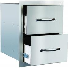 Summerset 15-Inch Stainless Steel Flush Mount Double Access Drawer - SSDR-2 image