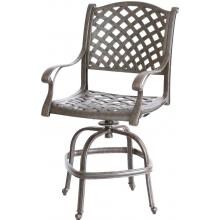 Darlee Nassau Cast Aluminum Patio Counter Height Swivel Bar Stool - Antique Bronze