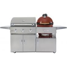 Kamado Joe ComboJoe 32-Inch Propane Gas Grill And Red Kamado On Cart