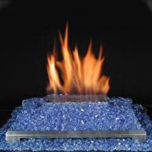Rasmussen 20-Inch Cobalt Blue ALTERNA See-Thru FireGlitter Set With Vent Free Natural Gas Stainless Steel Chassis Burner - Manual Safety Pilot image