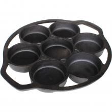 Cajun Classic 7-Mold Seasoned Cast Iron Drop Biscuit Pan - GL10492CS image