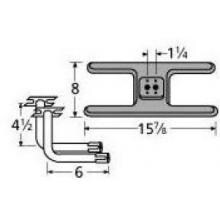 Cast Iron H Twin, Centered, 1.25 Inch Offset Burner 20502-75702 image