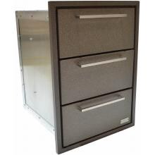 Sunset Bay Outdoor 17-Inch Powder Coated Aluminum Triple Enclosed Drawer - Brown Speckle - TDR.17 image