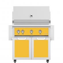 Hestan 36-Inch Freestanding Natural Gas Grill W/ Rotisserie On Double Door Tower Cart - Sol - GABR36-NG-YW image