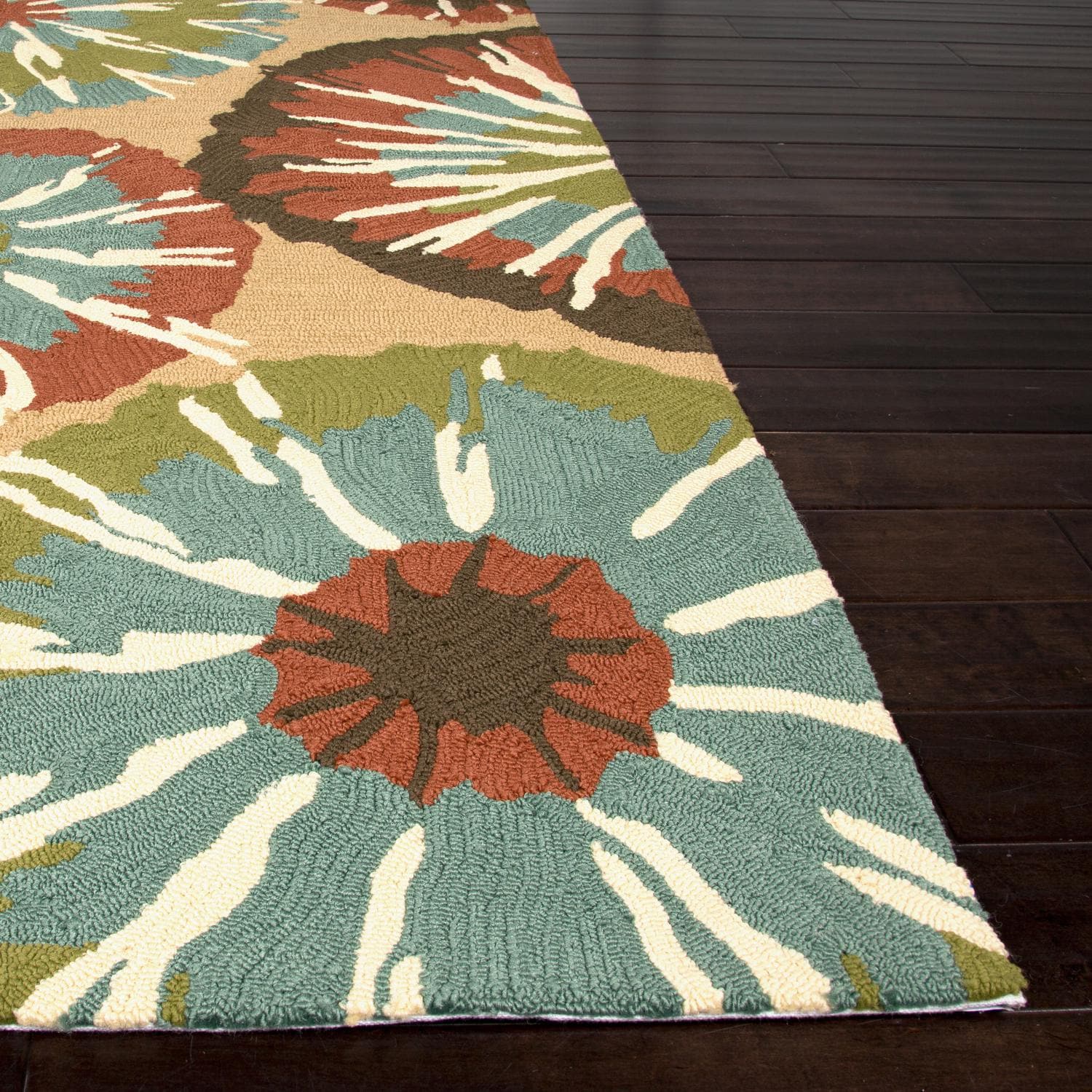 Jaipur Rugs Barcelona Starburst 3.6 X 5.6 Indoor/Outdoor Rug Blue/Red