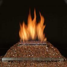 Rasmussen 20-Inch Copper ALTERNA FireGlitter Set With Vent Free Propane Stainless Steel Chassis Burner - Variable Flame Remote image