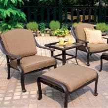Darlee Ten Star 2-Person Cast Aluminum Deep Seating Patio Conversation Set - Antique Bronze
