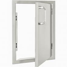 BBQGuys.com Kingston Series 17-Inch Stainless Steel Right-Hinged Single Access Door With Lock - Vertical image
