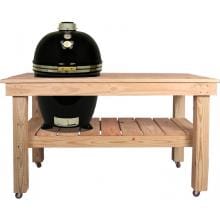 Grill Dome Infinity Series XL Kamado Grill On Cypress Table - Black