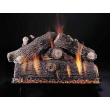 Rasmussen 18-Inch Prestige Oak See-Thru Gas Log Set With Vented Custom Embers Pan Burner