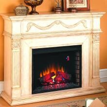 Gossamer 55-Inch Electric Fireplace - Antique Ivory - 28WM184
