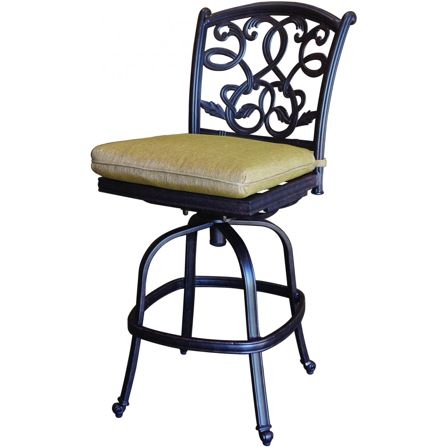 Darlee Santa Monica Cast Aluminum Armless Counter Height Patio Bar Stool Ultimate Patio