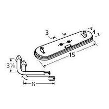 Stainless Steel Oval Twin, Centered, 3 Inch Offset Burner 19002-79502 image