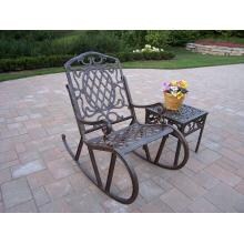 Oakland Living Mississippi Cast Aluminum Patio Rocking Chair Set - Antique Bronze
