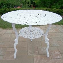 Oakland Living Scroll Cast Aluminum Patio Bistro Table - White
