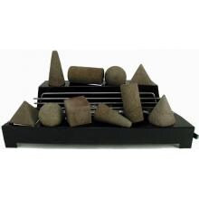 Rasmussen 30-Inch Brown ALTERNA FireShape Set With Vent Free Natural Gas Black Chassis Burner - Variable Flame Remote image