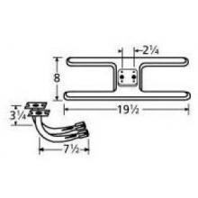 Stainless Steel H Twin, Centered, 2.25 Inch Offset Burner 11002-77902 image
