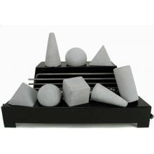 Rasmussen 24-Inch Light Gray ALTERNA See-Thru FireShape Set With Vent Free Propane Black Chassis Burner - Variable Flame Remote image