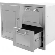 BBQ Guys Kingston Panel Series 30 Inch Access Door & Double Drawer Combo
