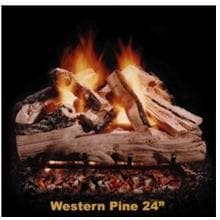 Hargrove Gas Logs 24 Inch Western Pine Vented Natural Gas Log Set With System 4 Burner - Manual Safety Pilot