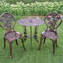 Oakland Living Tea Rose 2-Person Cast Aluminum Patio Bistro Set - Antique Bronze