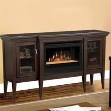 Dimplex Upton 64-Inch Electric Fireplace Media Console With Glass Embers - Espresso - GDS25G-1253E